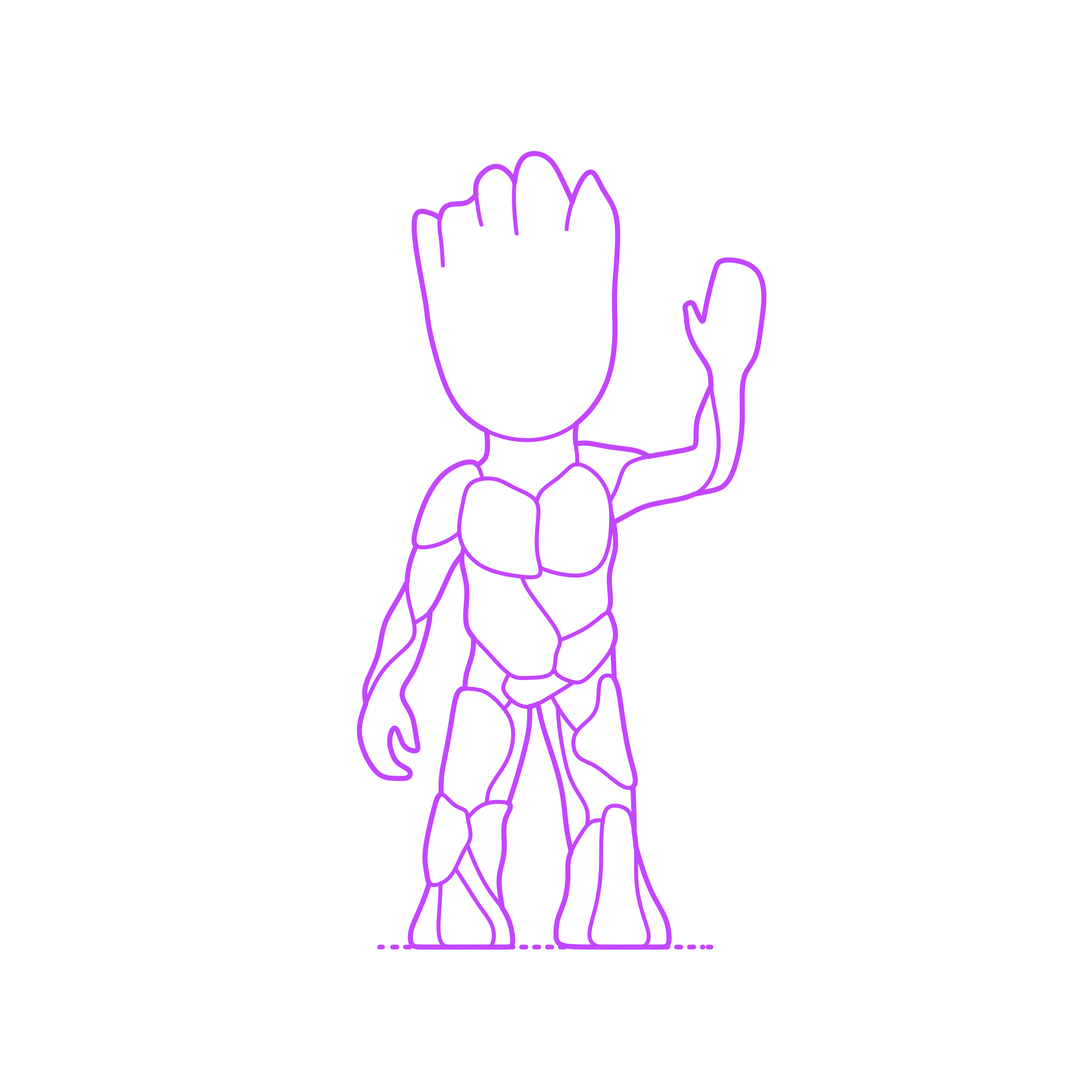 Pop Culture Marvel Comics Baby Groot Stencil Svg Vector Free Vectors